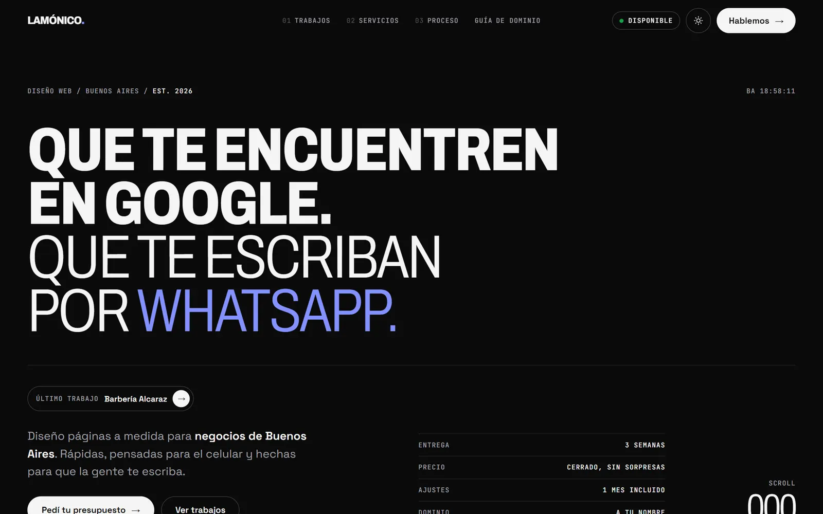Portada del sitio de Estudio Lamónico